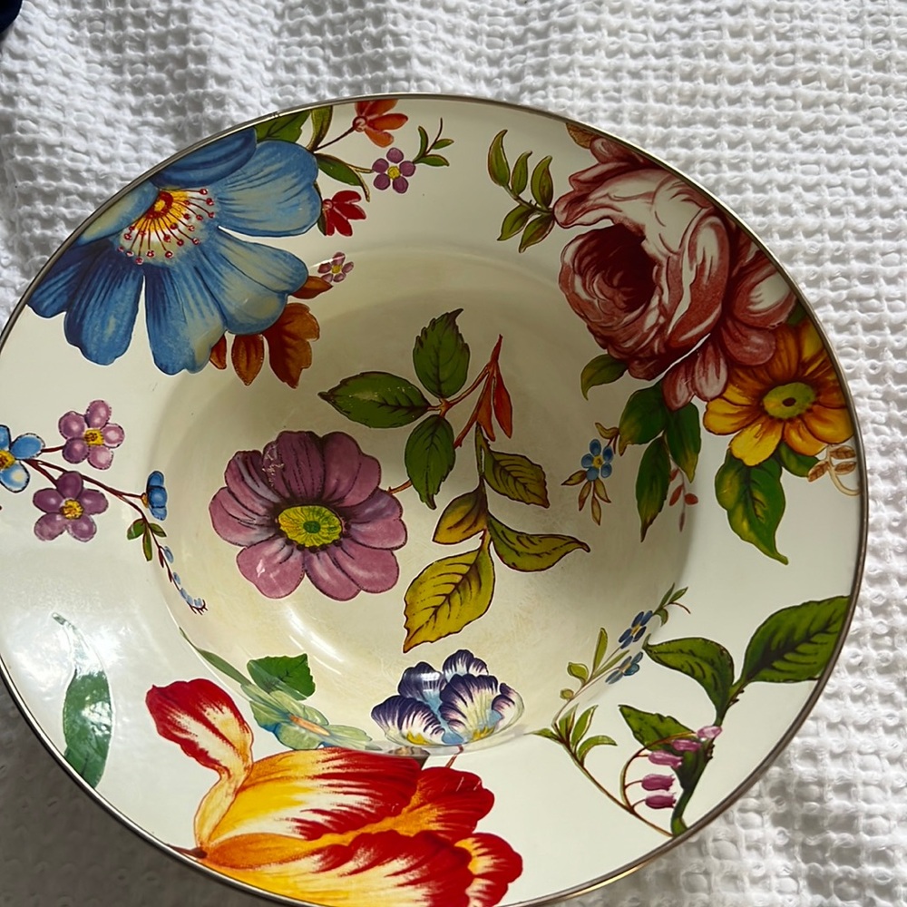 Mackenzie childs flower market serving bowl